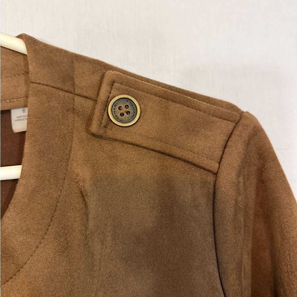 Tahari Brown Faux Leather Blazer - Picture 9 of 11